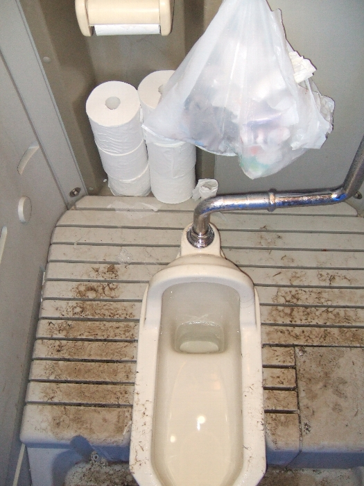 足で踏むタイプではない和式トイレ。