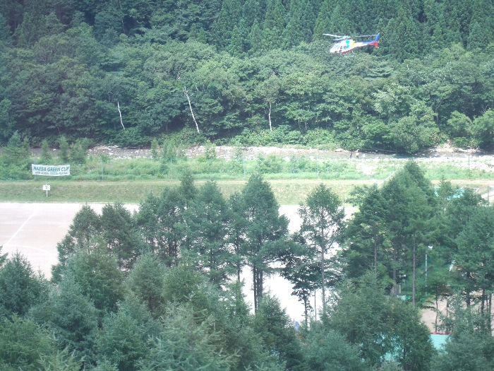 ヘリコプターの発着場。