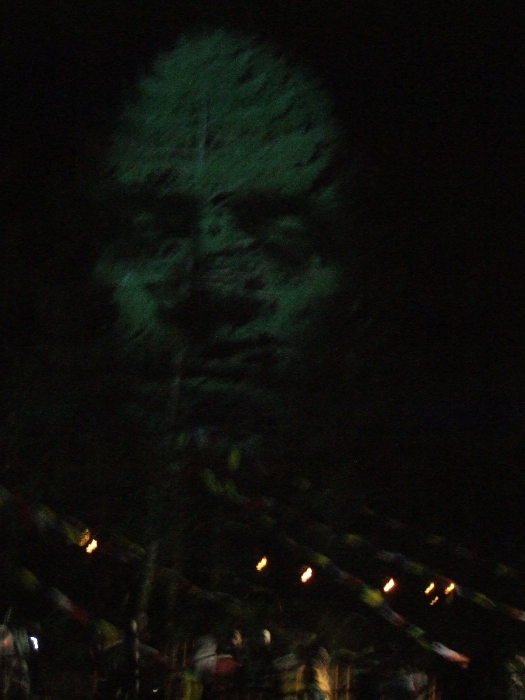 会場内の少なくとも4カ所で見られた光のアート。いずれも顔を映し出していました。静止画ではなく、まぶたなどが動きます。 