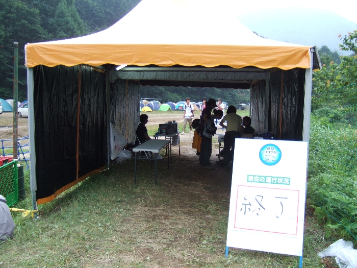 土手を進んでいくとオート・キャンプ場と遊覧ヘリコプターの入り口があります。