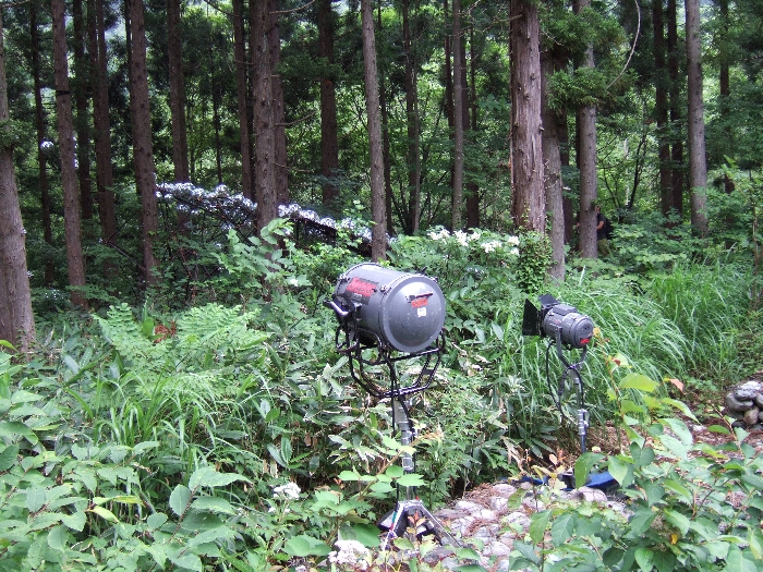 ミラーボールを照らす光源。 