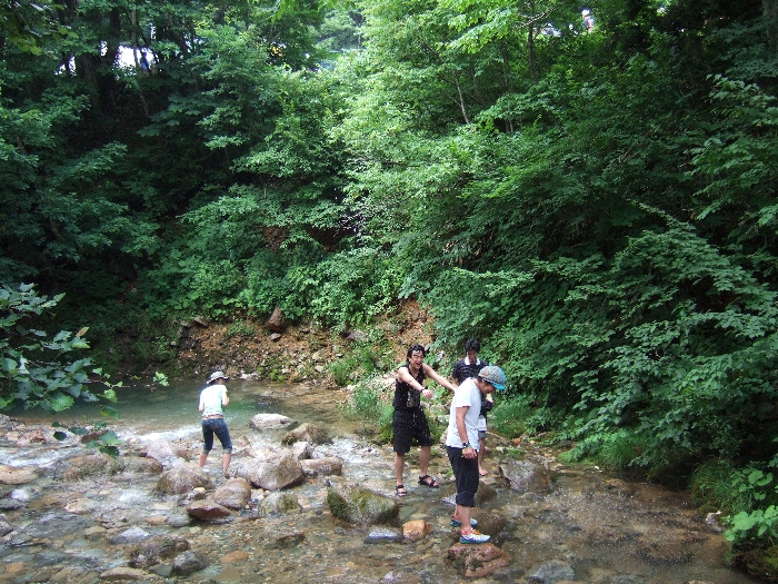 みどり橋から下流（ところ天国方面）を見ています。 