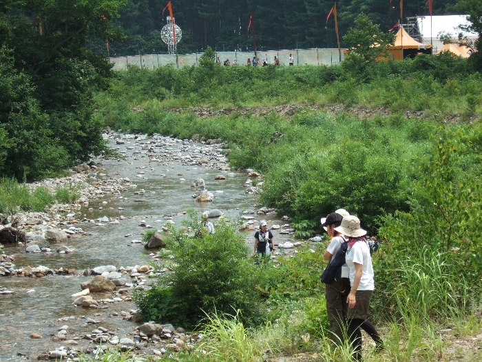 奥が上流、手前が下流で、二居ダムに流れ込みます。 