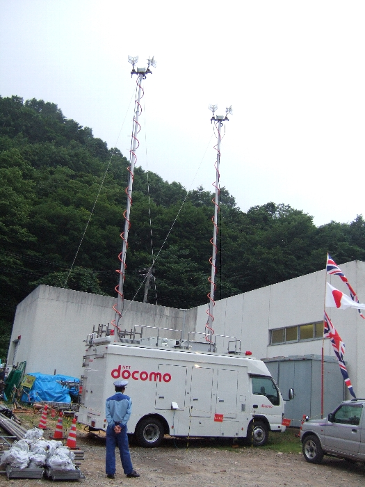 NTTドコモの中継塔。 