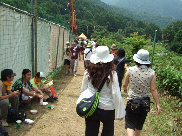 フェンスの裏。 