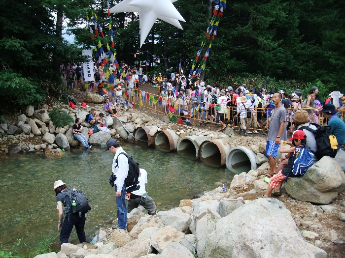 2日目、増水による工事で5本になりました。