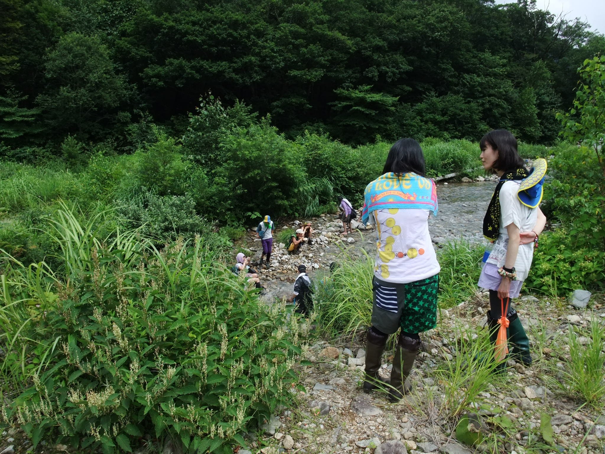 右側が上流、つまりところ天国側です。