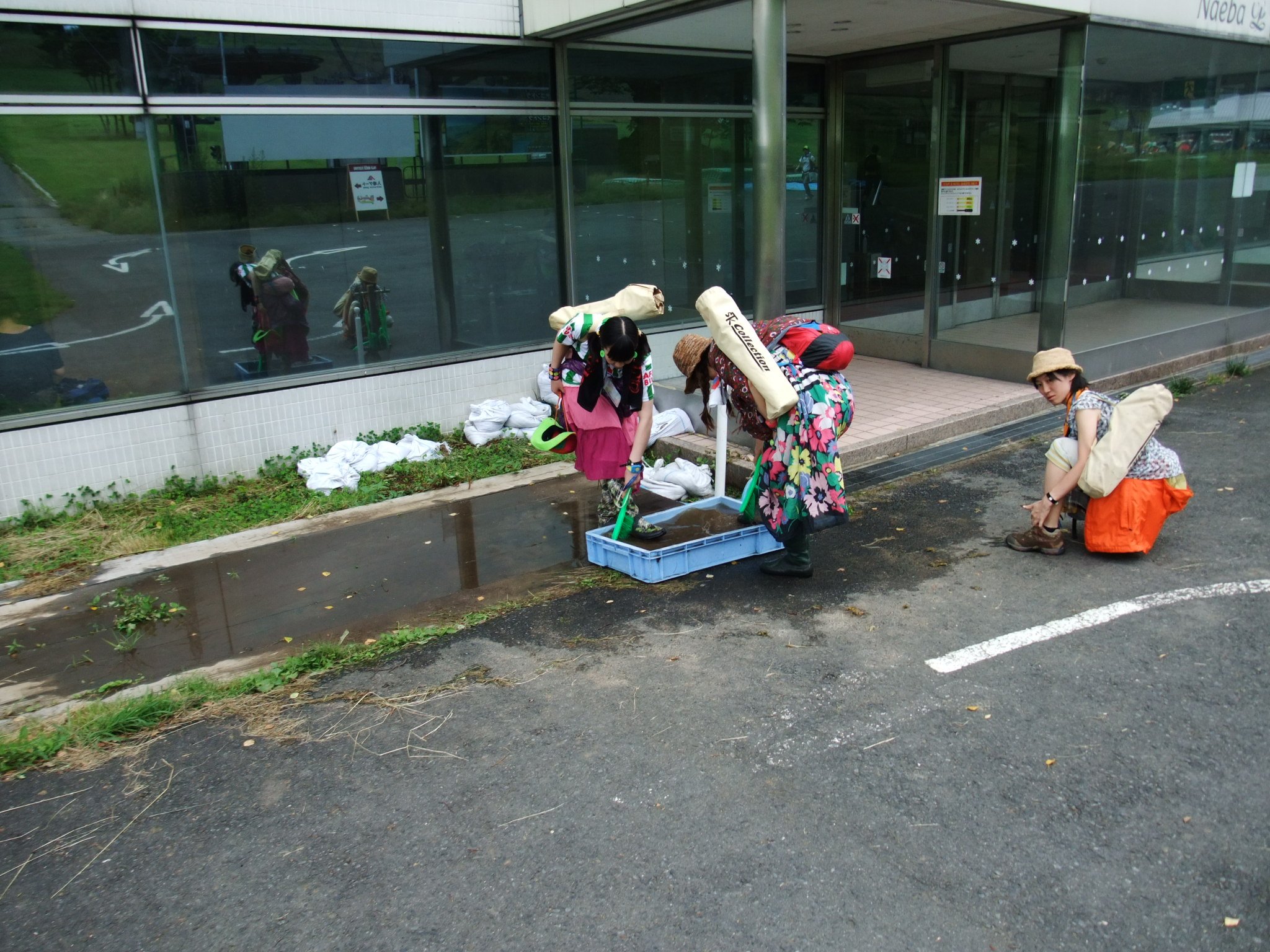 足洗い場のようになっているところ。