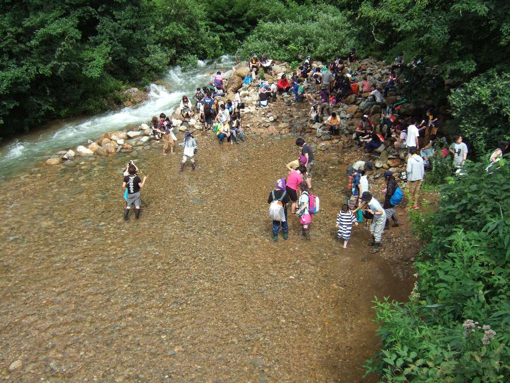 オアシスエリアの下を流れる浅貝川。下流はところ天国です。