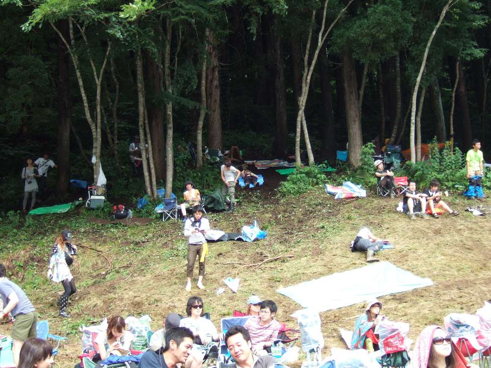 グリーンステージの最後方。傾斜が掛かっています。