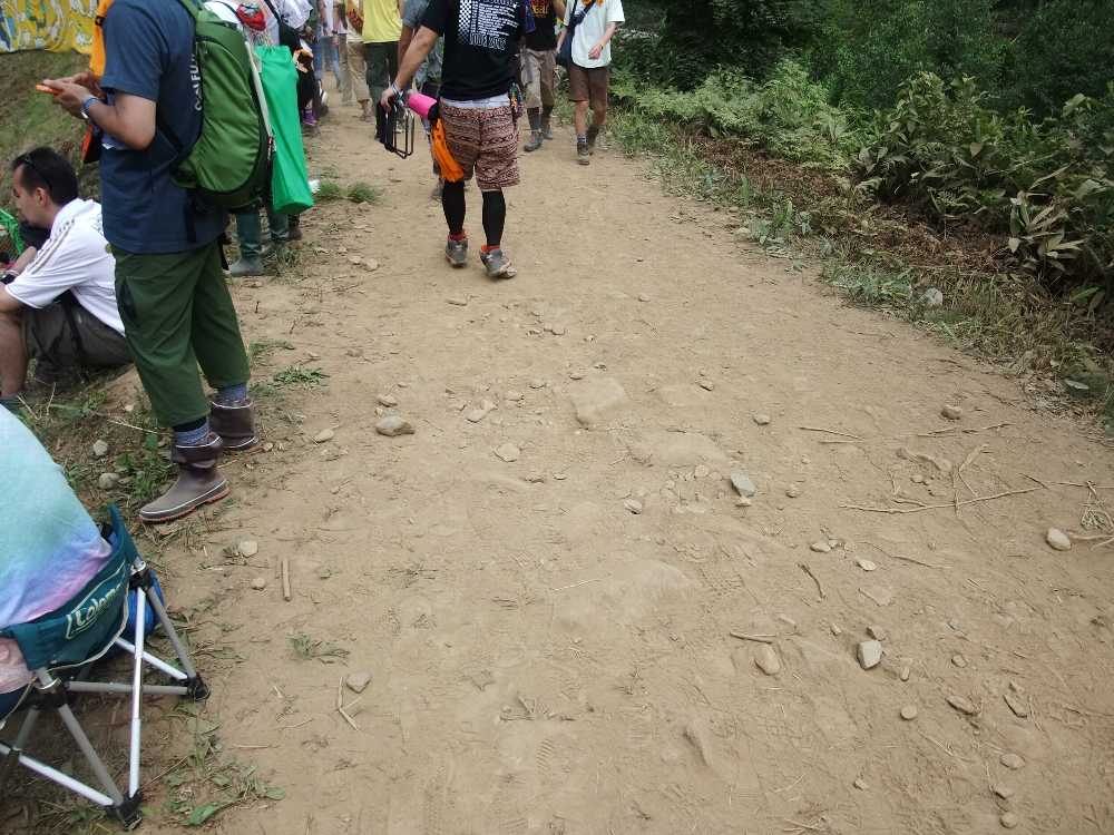 よく晴れて通路が乾いている。