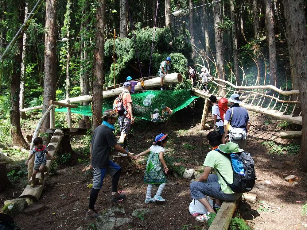 森の中の遊具。