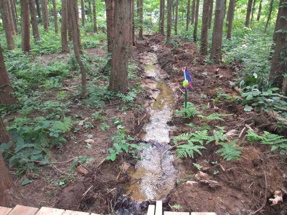 掘削された水路。