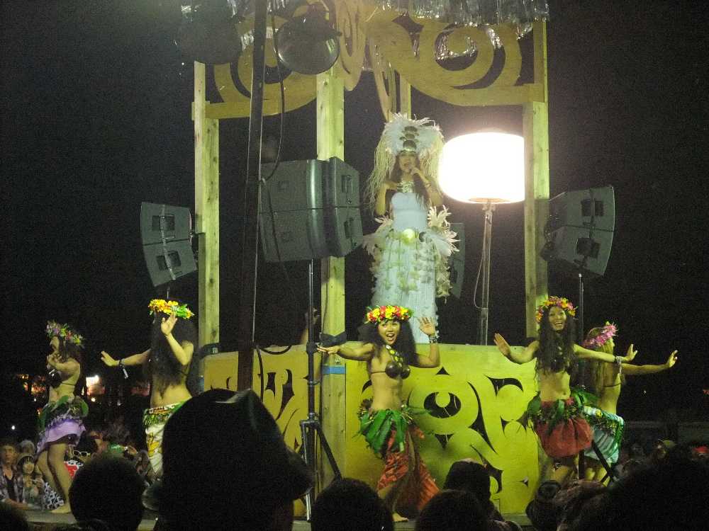 櫓の上にいる人がサンディー。