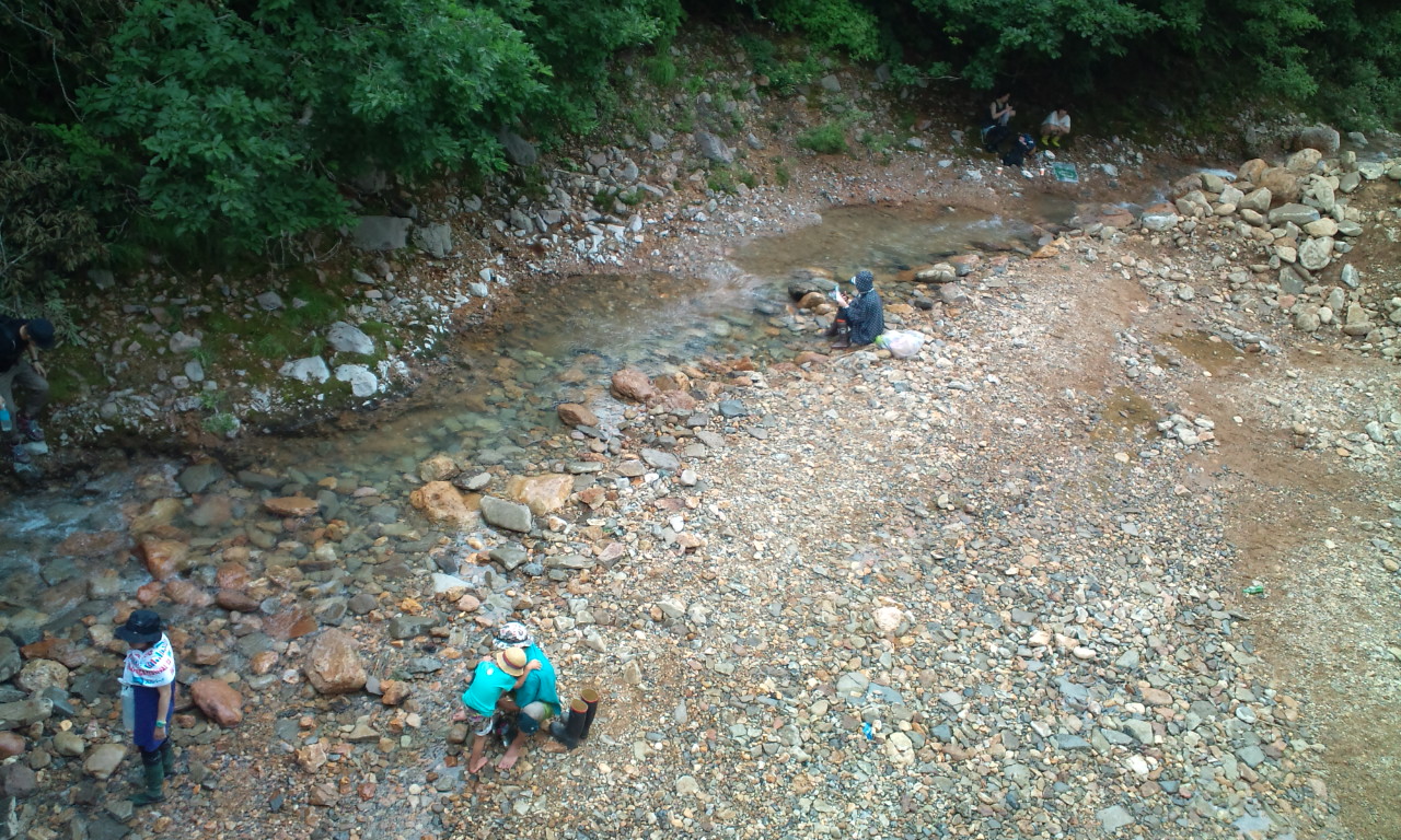 今年は雨が多かったので降りる人は少ない。