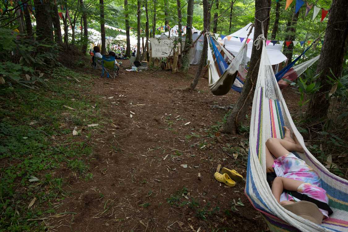 例年どおりハンモックがある。