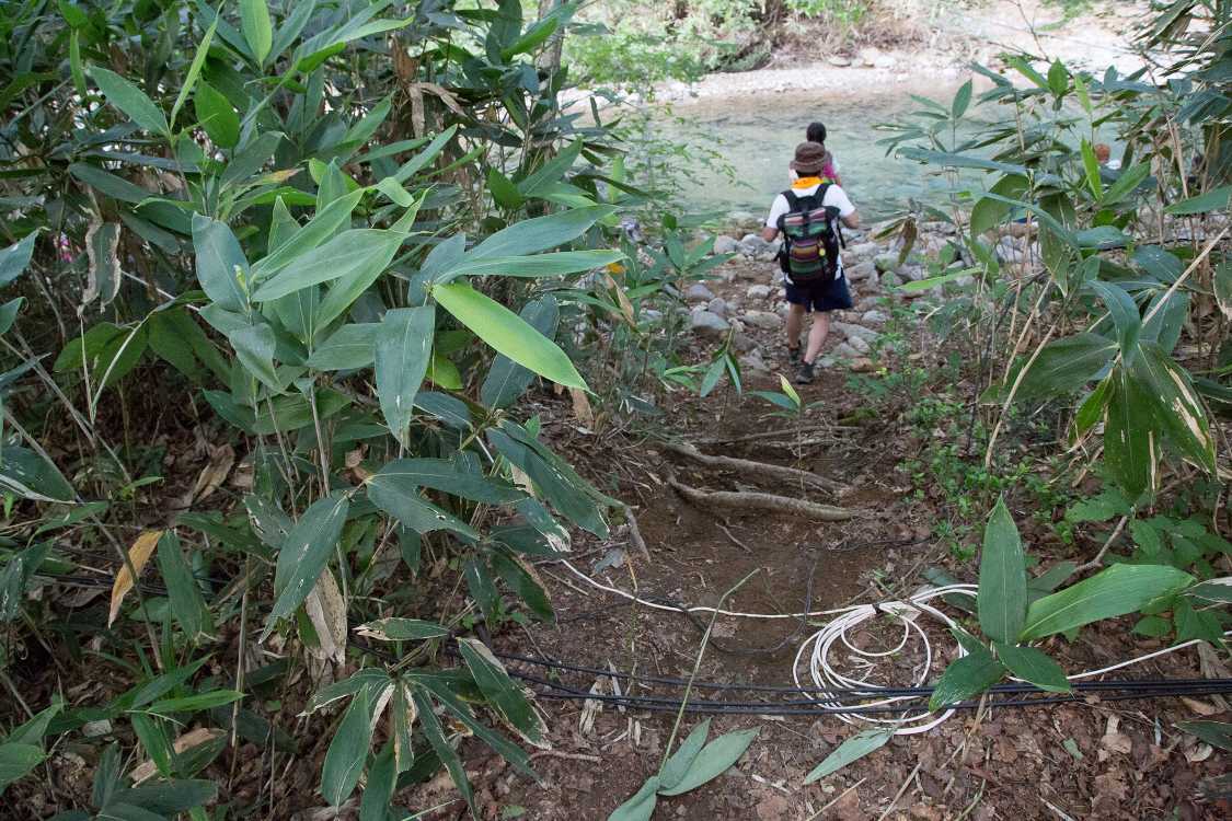 川に下りられるところ。