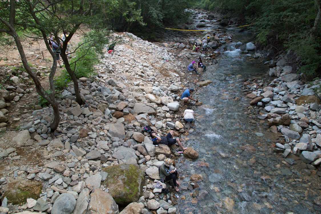 どこの河原にも人がいる。