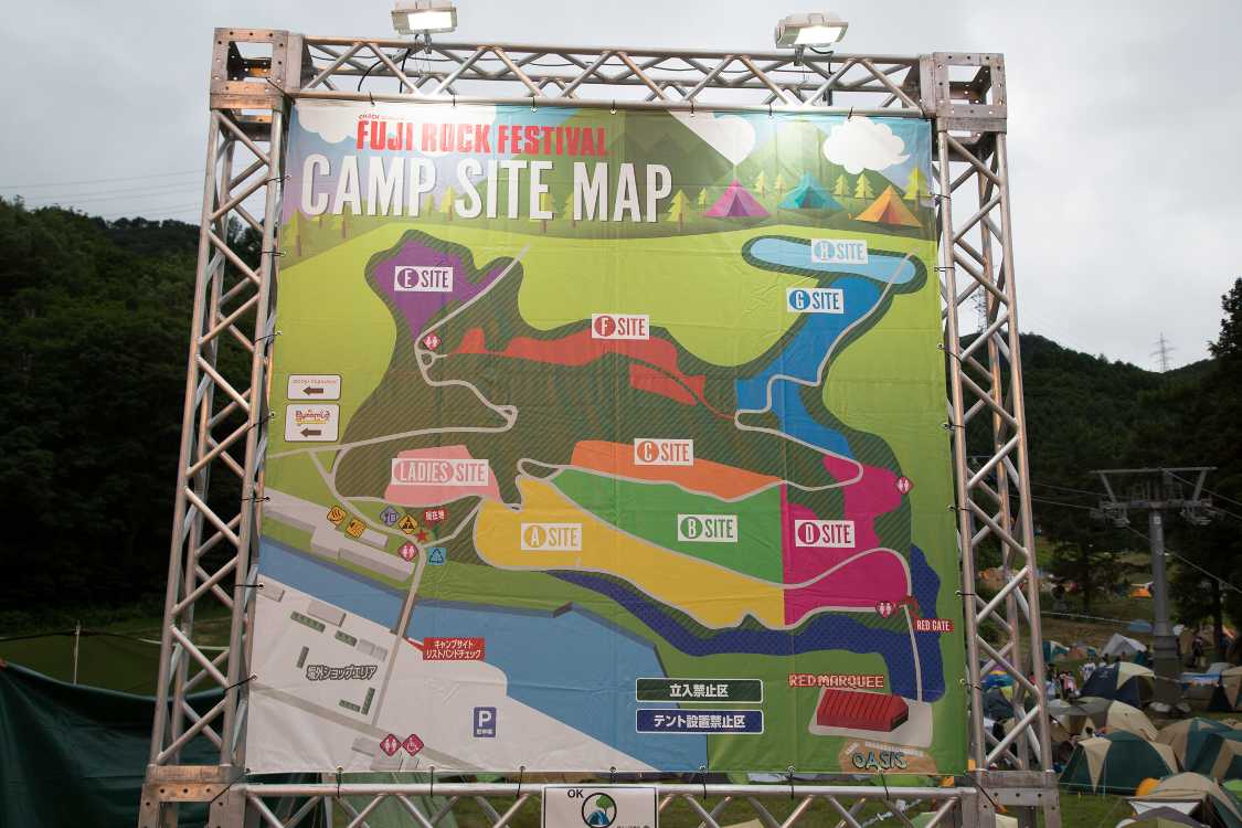 昨年と同じ、レッドゲートが入ったキャンプサイトマップ。