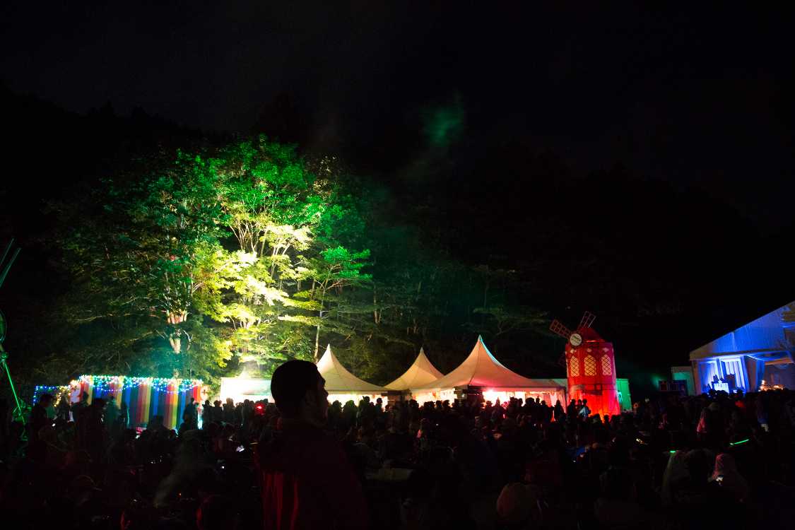 一部の木をライトアップ。