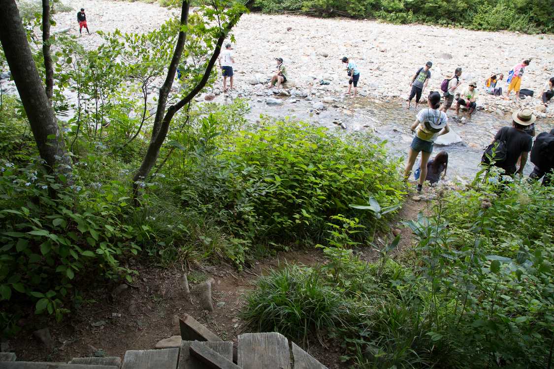 ボードウォークからはかなり段差があります。