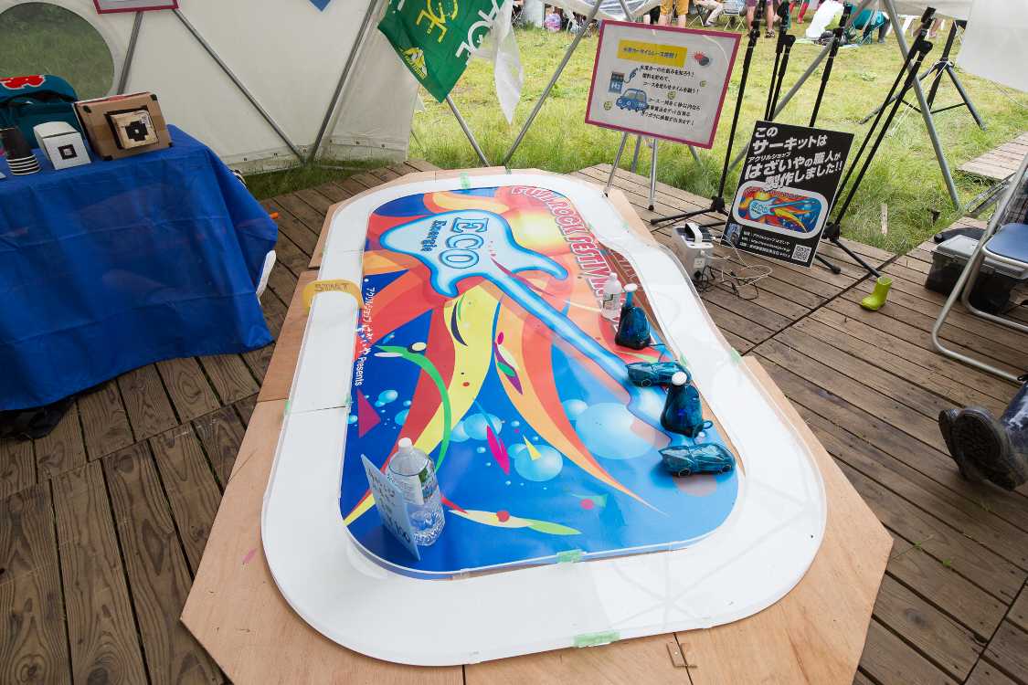 水素カーのサーキット。