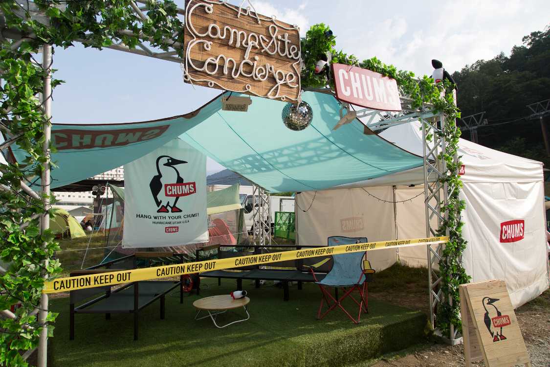 アウトドア用品メーカー、チャムスのステージ。