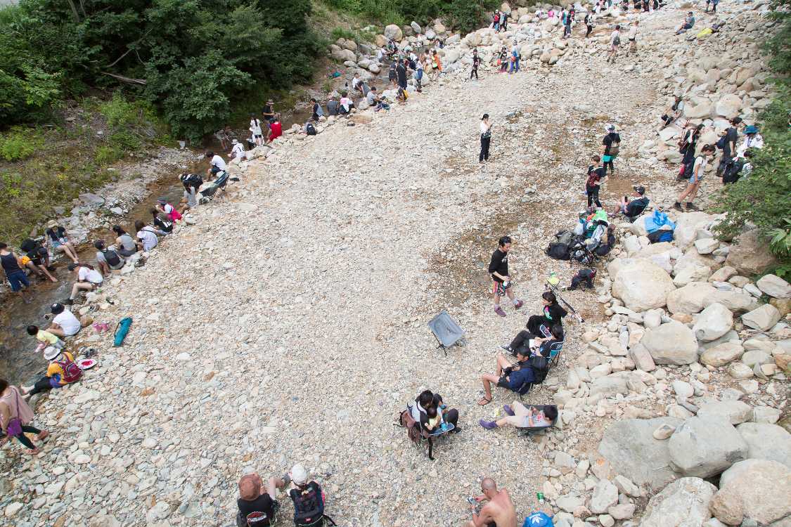オアシスエリア下の河川敷は特にPRされているわけではありません。