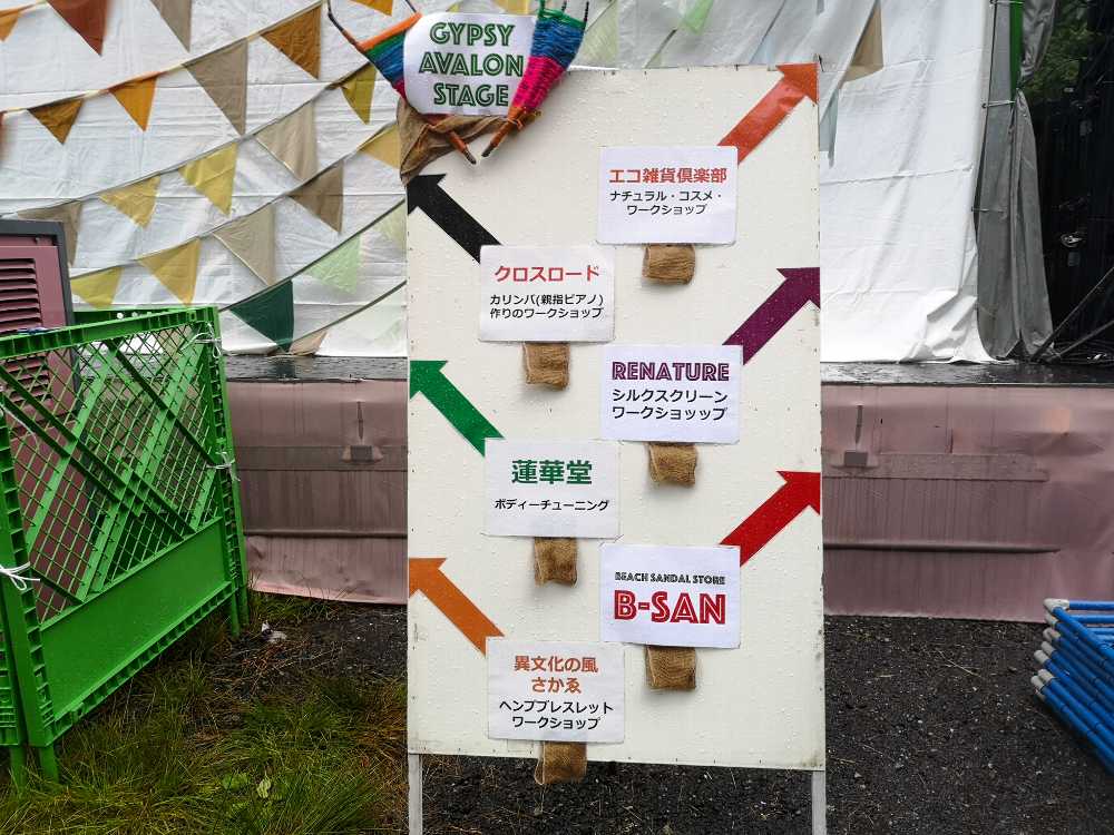 アバロンフィールドの雑貨店案内板。