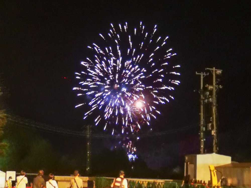 サプライズの花火。午後8時でした。