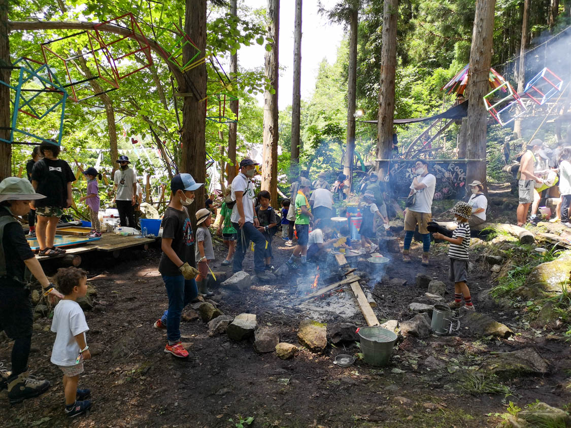 Kidsの森のたき火。