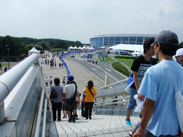歩道橋からの光景。