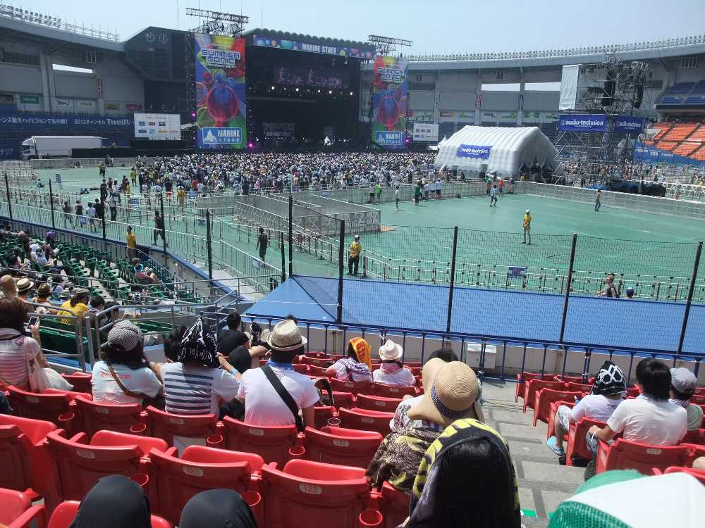 アリーナの後方に人はほとんどいません。