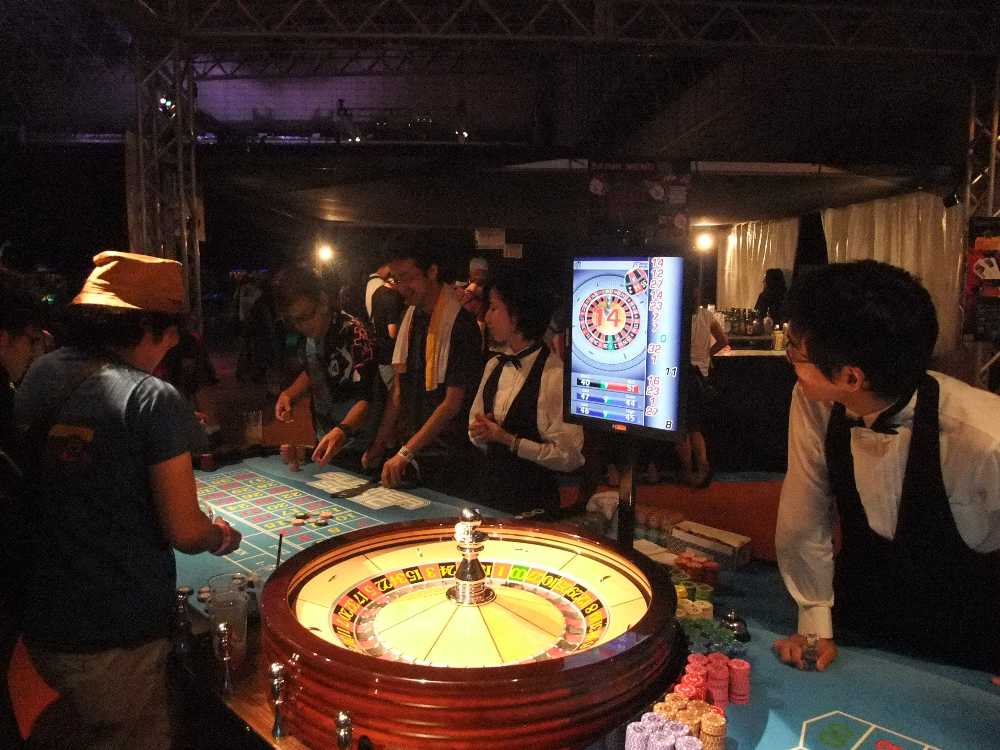 液晶画面で表示されるルーレット。