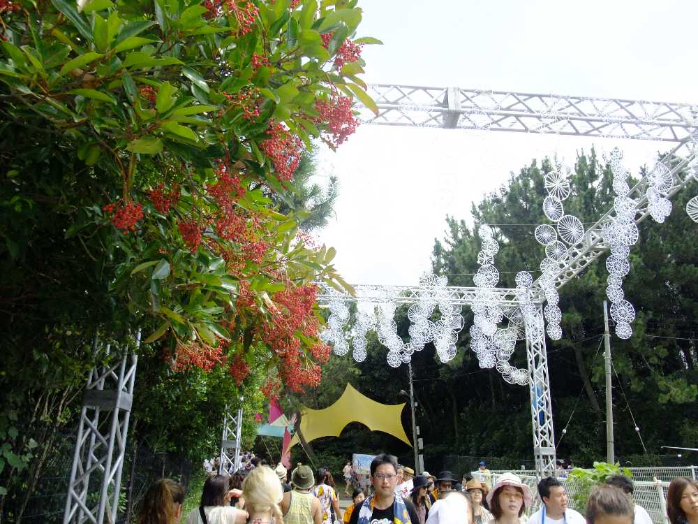 ビーチステージへのゲートをくぐった後すぐ。