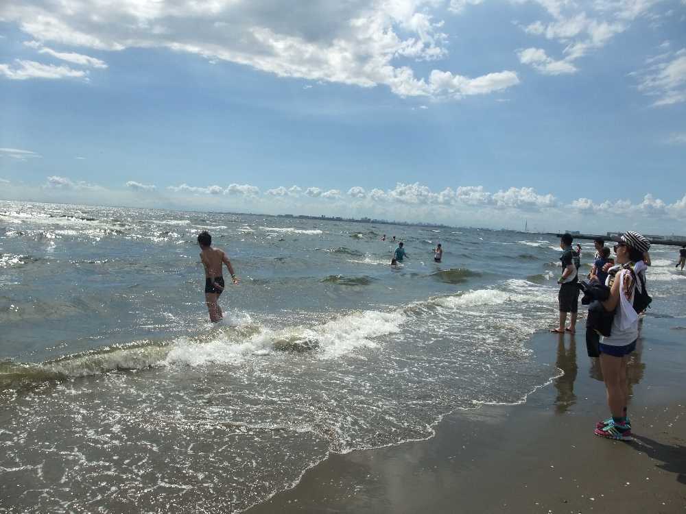 本格的に泳ぐ人もいる。