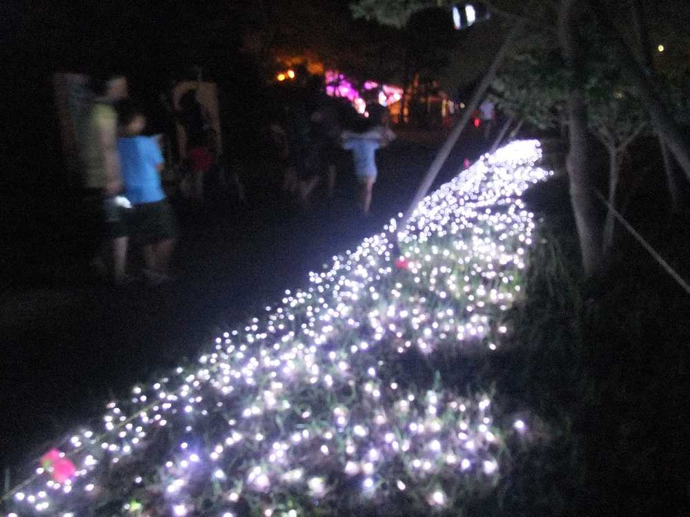 左の奥はサイレントディスコ。