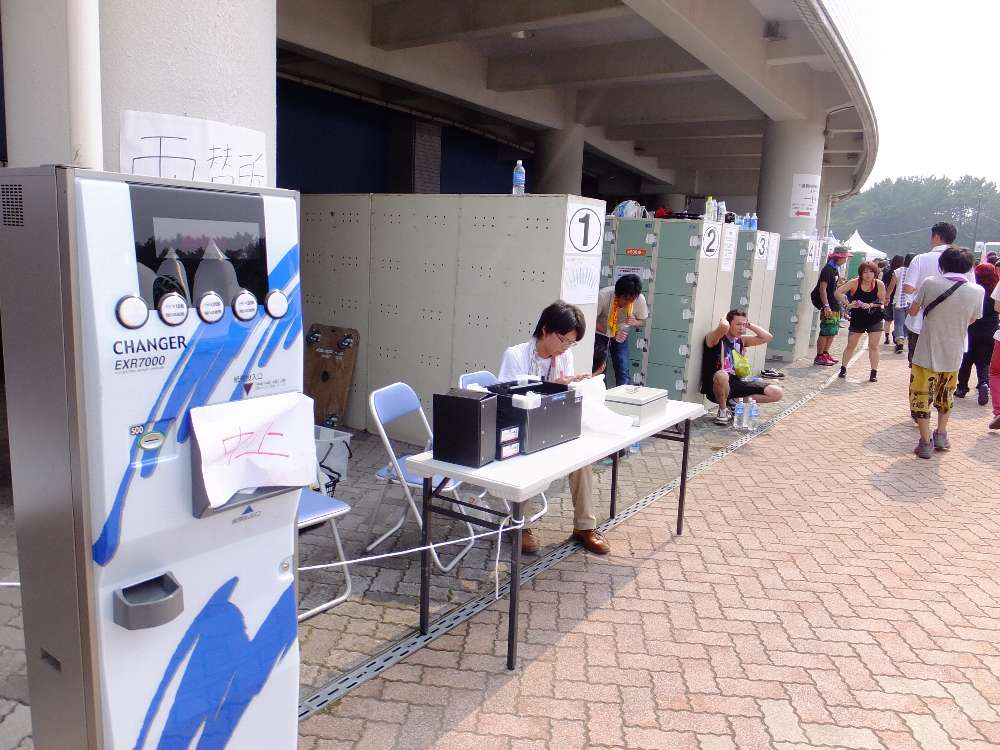 コインロッカーの両替。