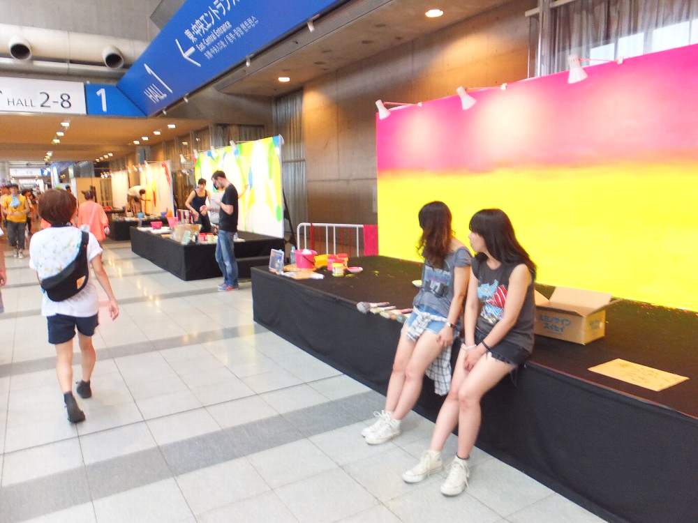 制作途中の列。