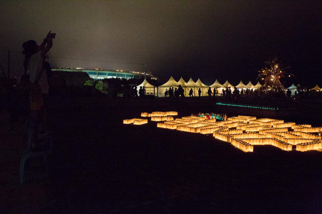 カメヤマローソクの文字。