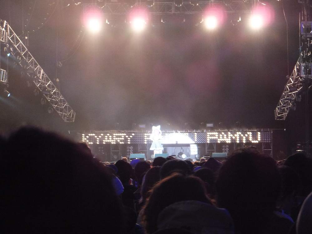 単独公演とは異なる簡素なステージ。