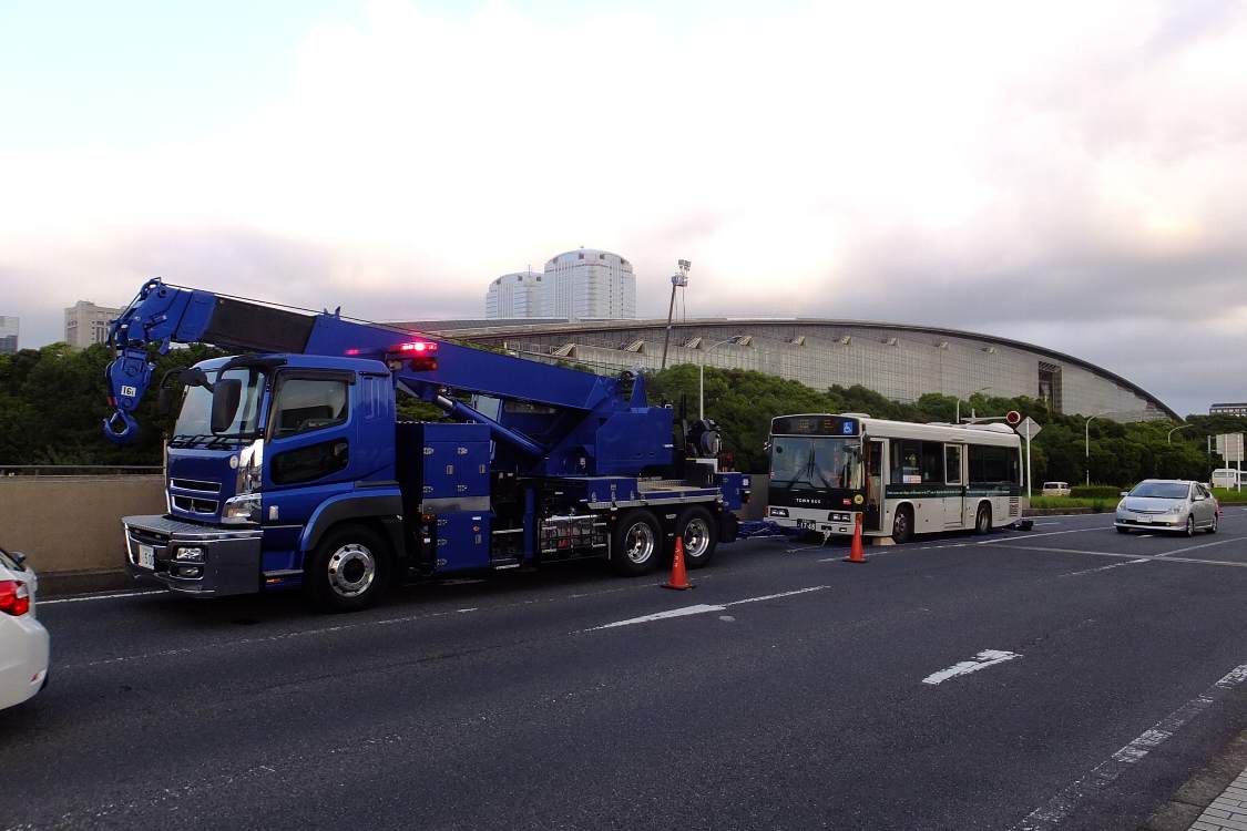 バスが故障していた。