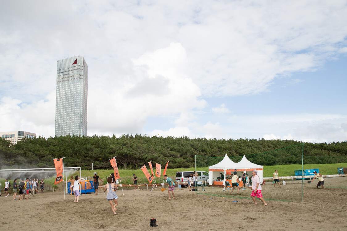 フレスコボールのスペースは4面分くらいありました。