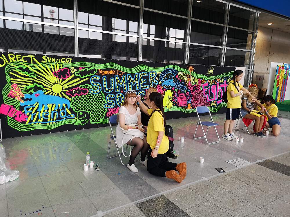 ボディーペイントのコーナー。