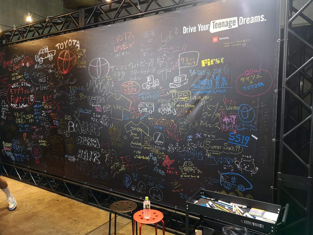 トヨタ自動車のメッセージボード。